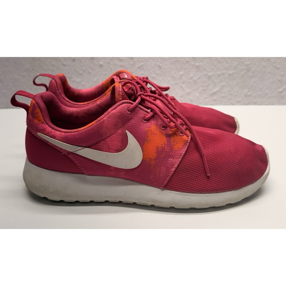 Nike Roshe Run Print Fireberry Pink Total Orange Women's Size 9 599432-613
